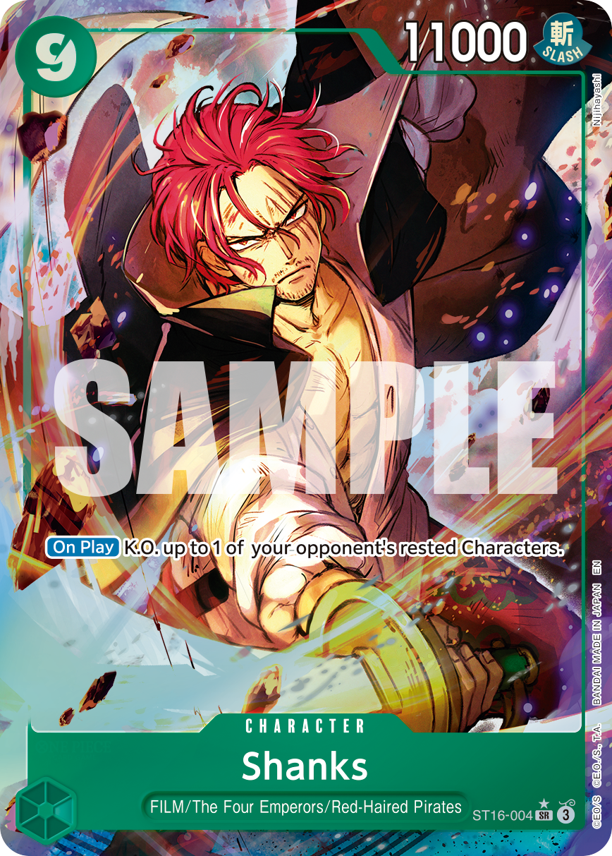 Shanks - ST16-004 ST16-004, the SR printing from ST-16 of the One Piece Card Game