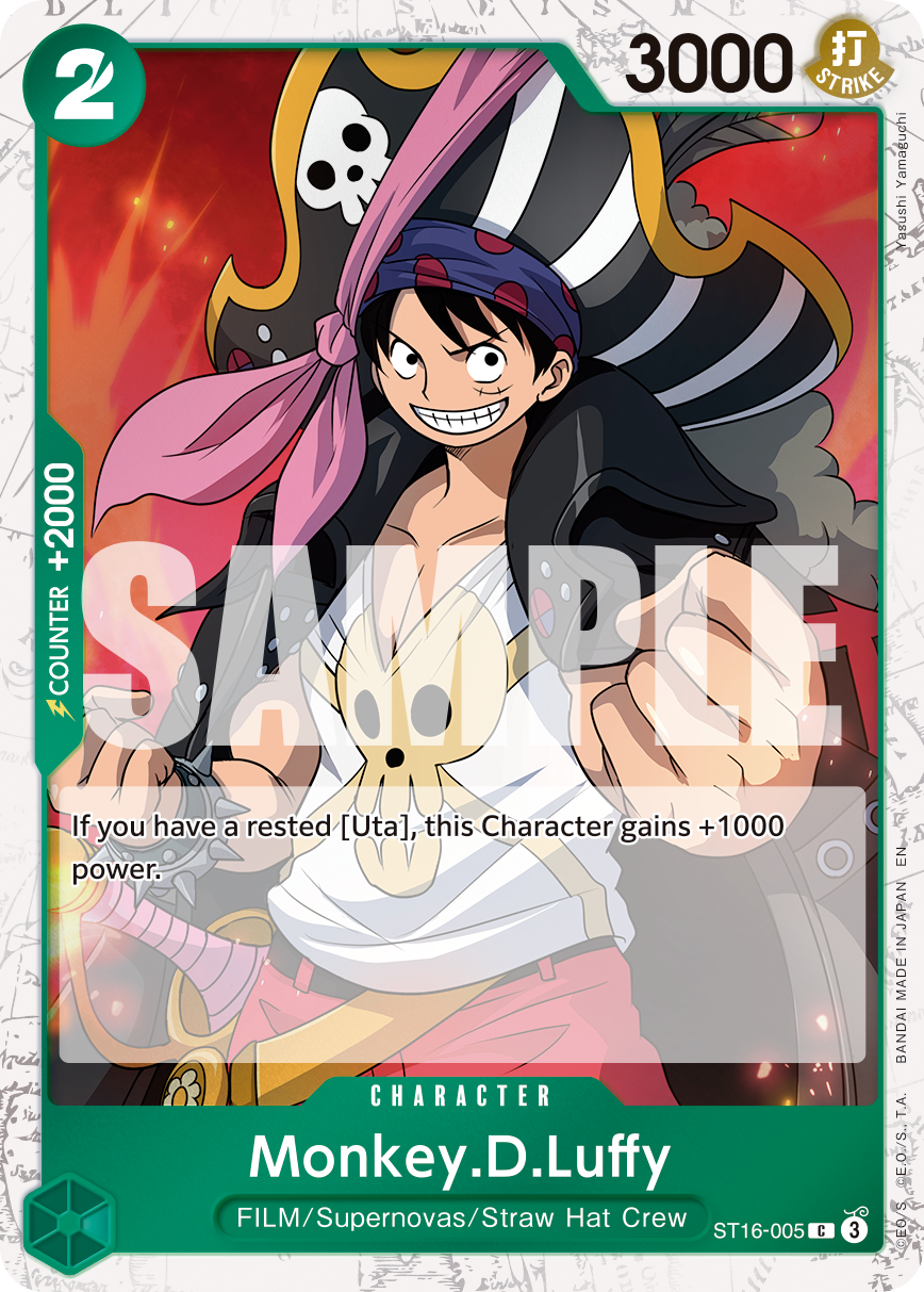 Monkey D. Luffy ST16-005, the C printing from ST-16 of the One Piece Card Game