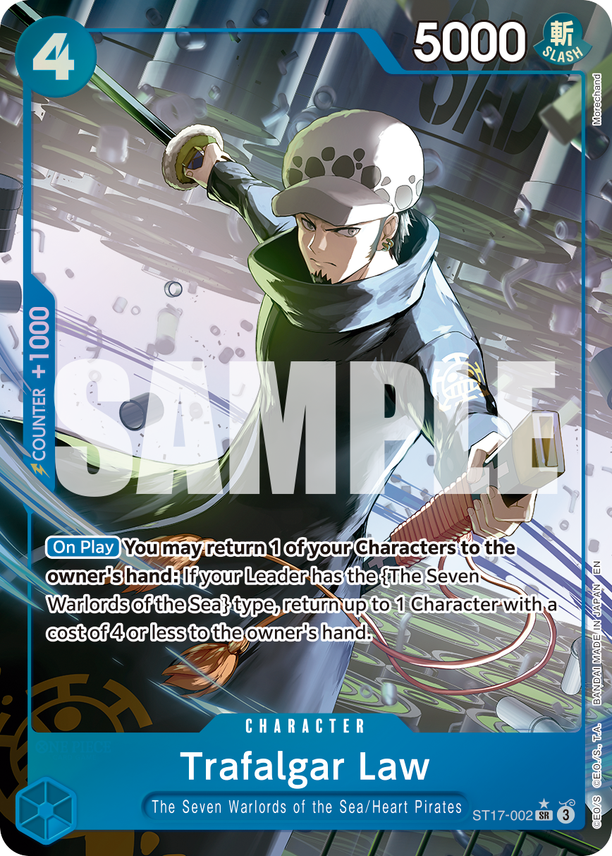 Trafalgar Law - ST17-002 ST17-002, the SR printing from ST-17 of the One Piece Card Game