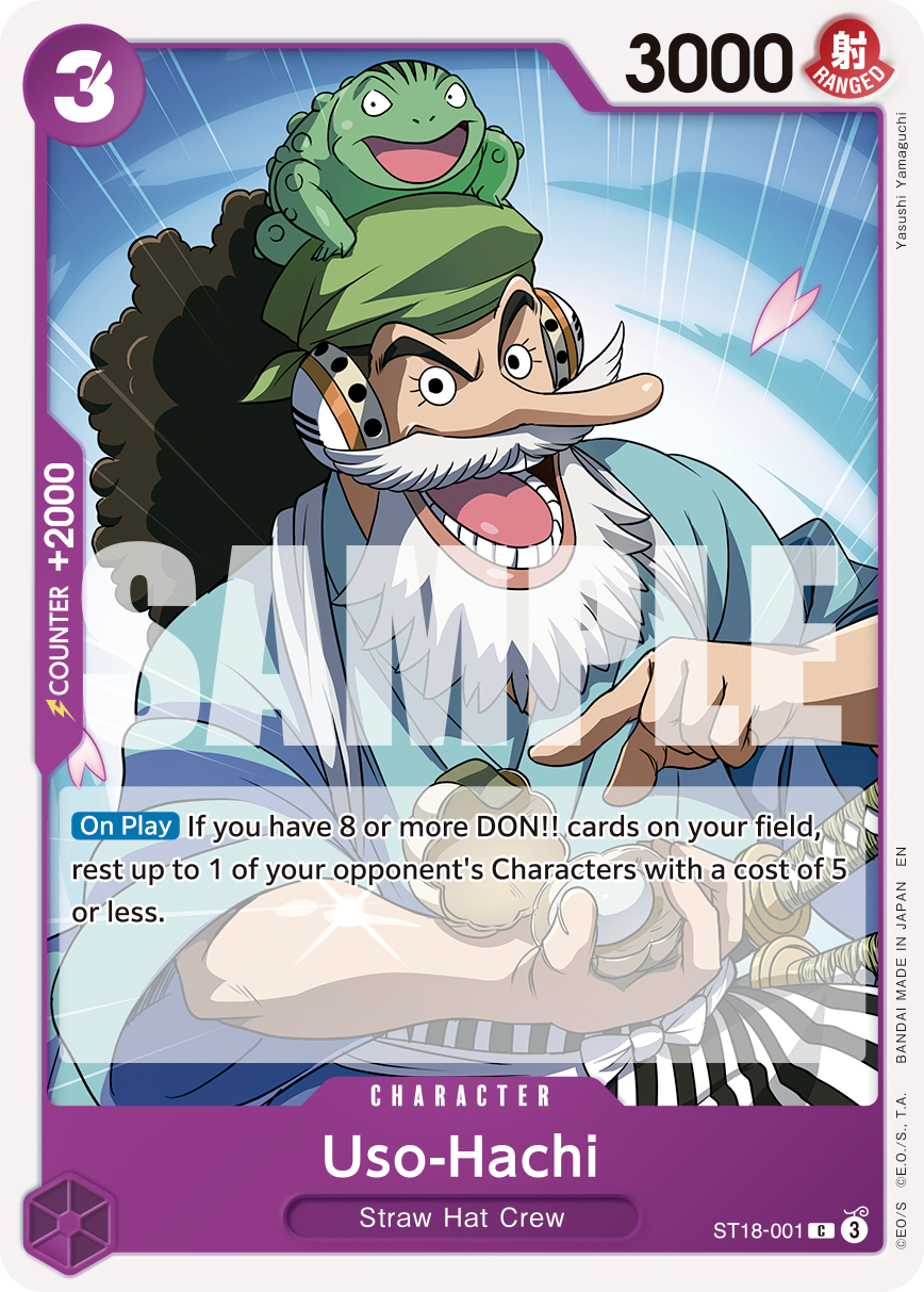 Uso-Hachi ST18-001, the C printing from ST-18 of the One Piece Card Game