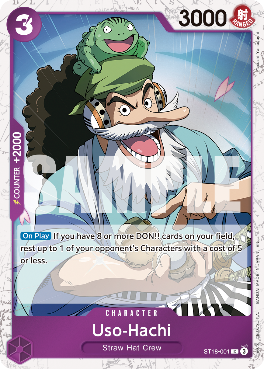 Uso-Hachi ST18-001, the C printing from ST-18 of the One Piece Card Game