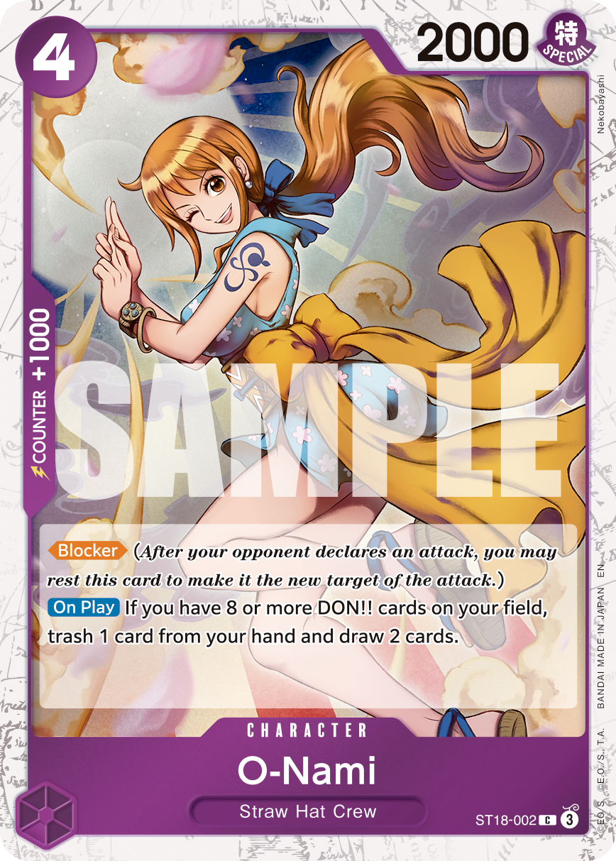 O-Nami ST18-002, the C printing from ST-18 of the One Piece Card Game