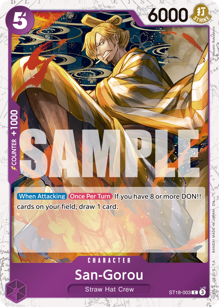San-Gorou ST18-003, the C printing from ST-18 of the One Piece Card Game