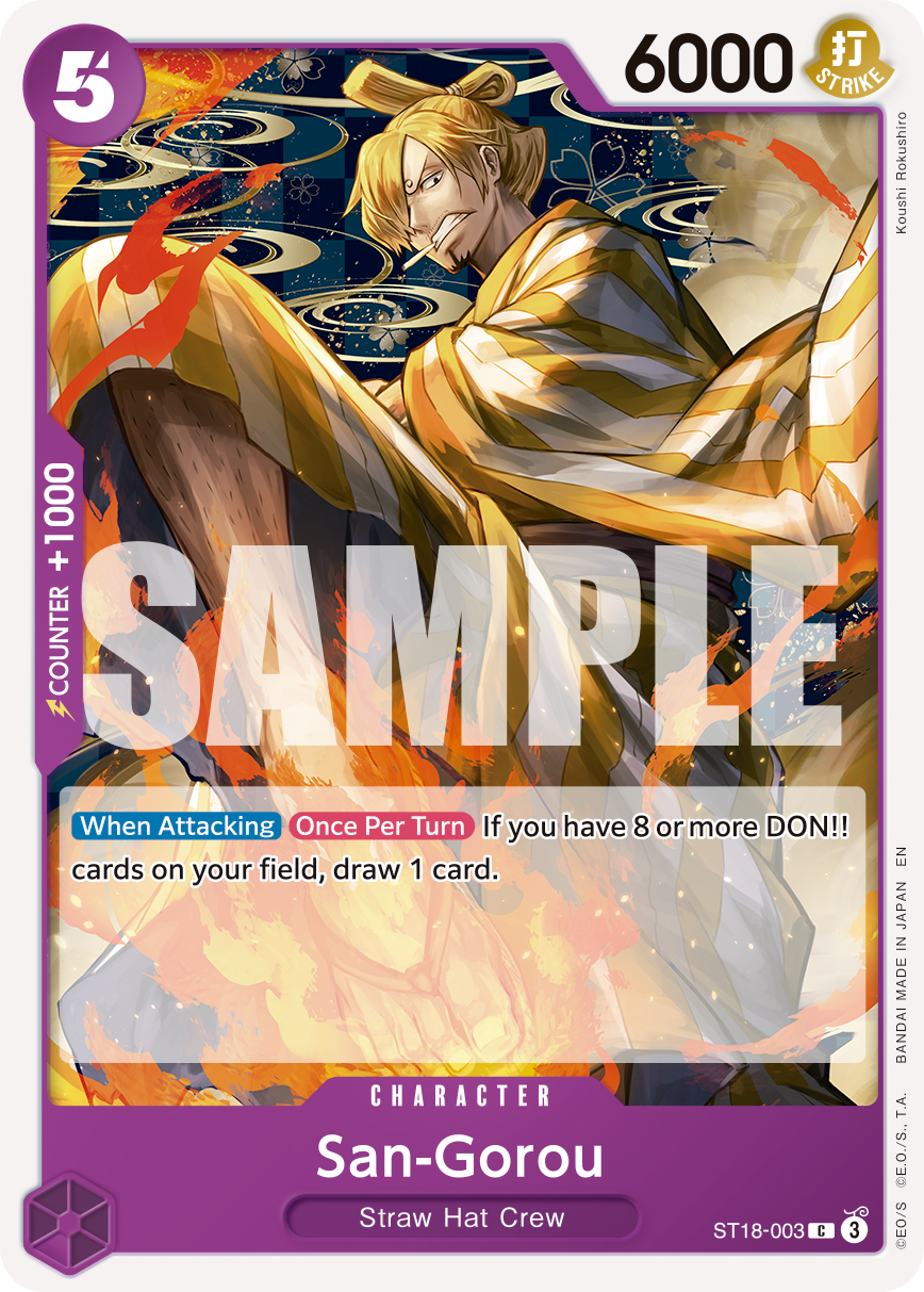 San-Gorou ST18-003, the C printing from ST-18 of the One Piece Card Game