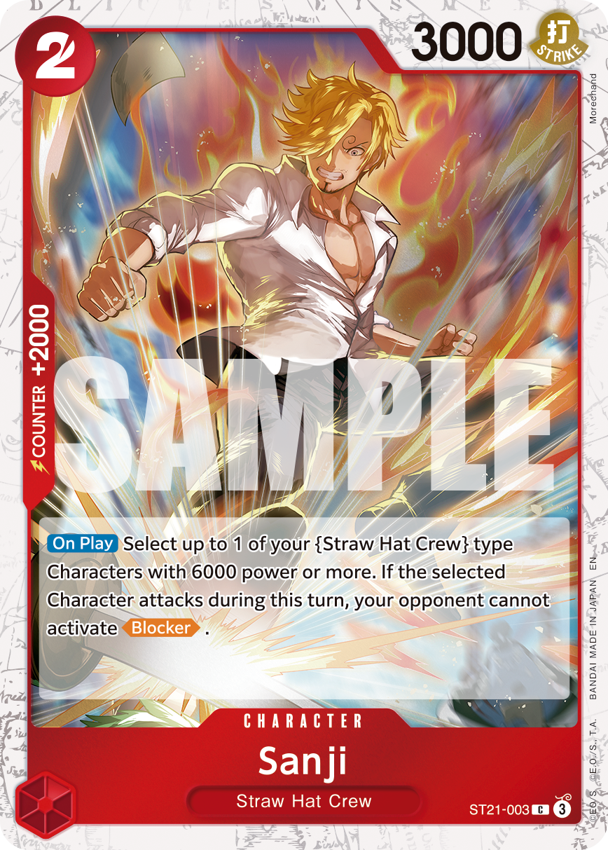 Sanji - ST21-003 ST21-003, the C printing from ST-21 of the One Piece Card Game