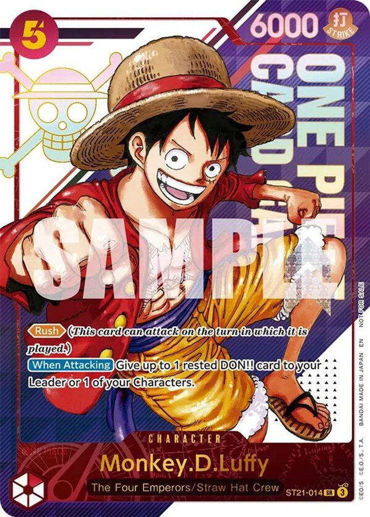 Monkey.D.Luffy ST21-014, the SR printing from ST-21 of the One Piece Card Game