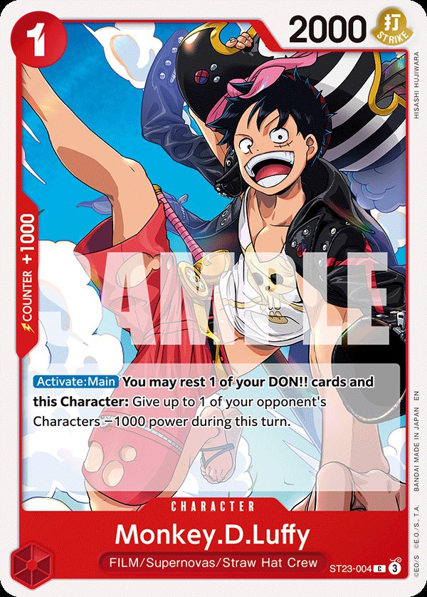 Monkey D. Luffy ST23-004, the C printing from ST-23 of the One Piece Card Game