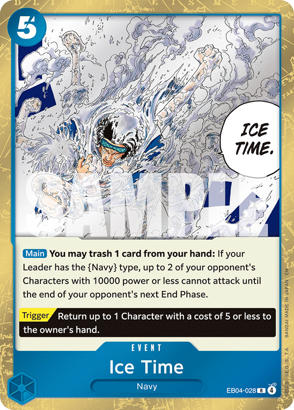 Ice Time EB04-028, the R printing from EB-04 of the One Piece Card Game