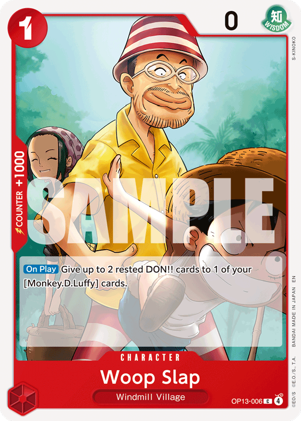 Woop Slap OP13-006, the C printing from OP-13 of the One Piece Card Game