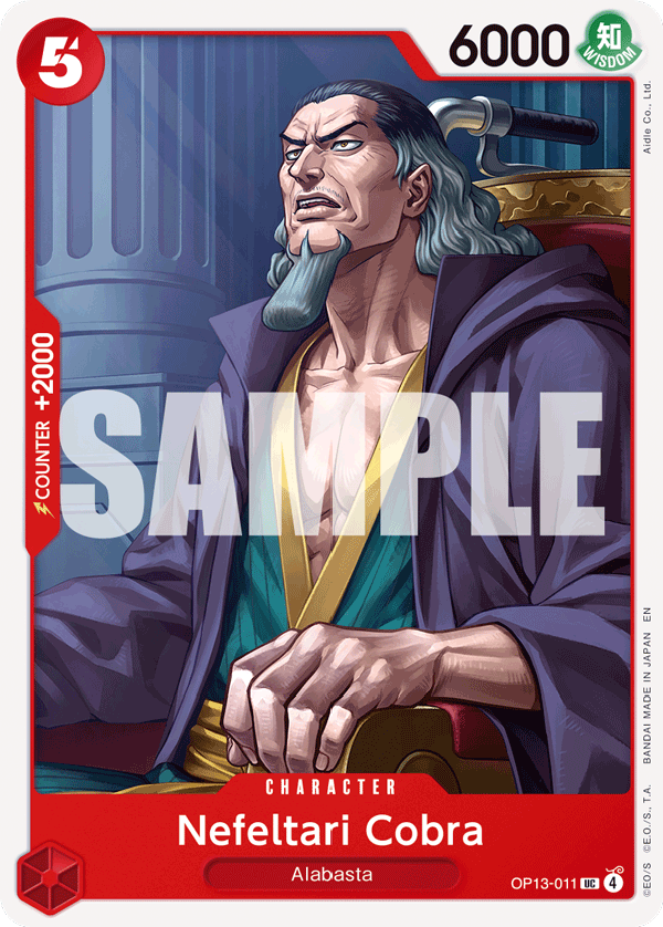Nefeltari Cobra OP13-011, the UC printing from OP-13 of the One Piece Card Game