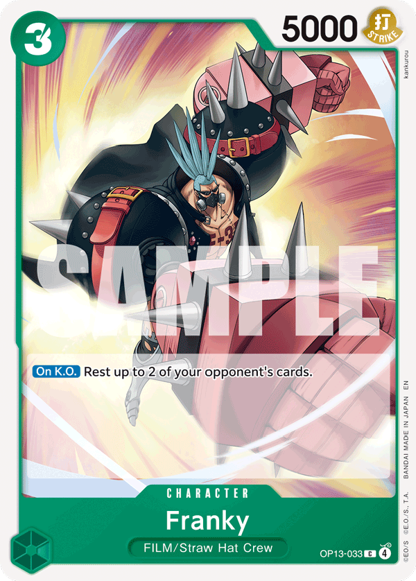 Franky OP13-033, the C printing from OP-13 of the One Piece Card Game