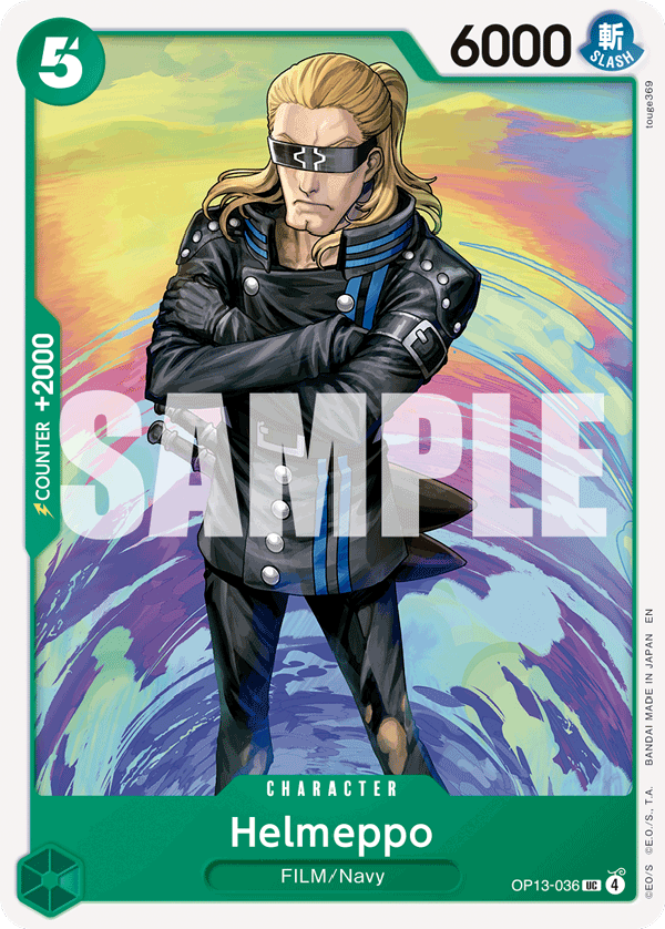 Helmeppo OP13-036, the UC printing from OP-13 of the One Piece Card Game