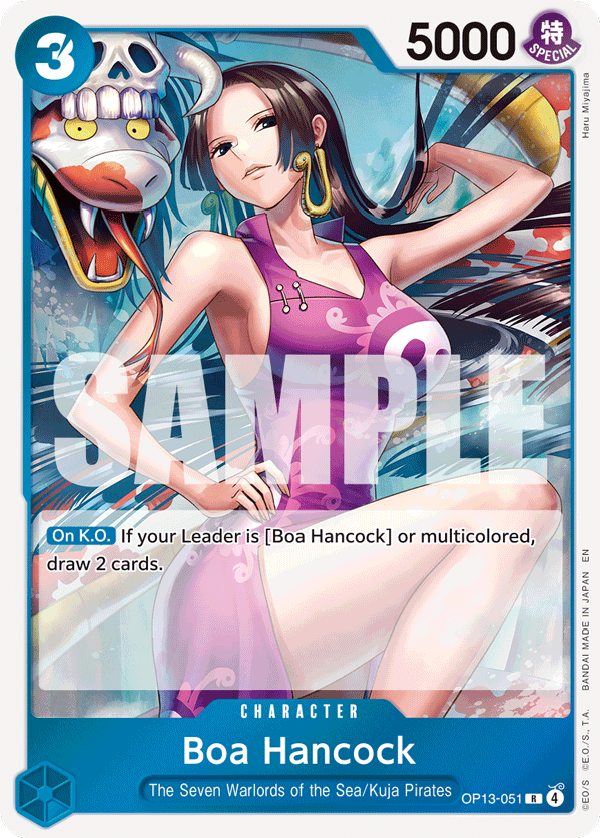 Boa Hancock OP13-051, the R printing from OP-13 of the One Piece Card Game