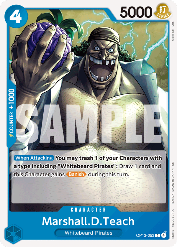 Marshall.D.Teach OP13-053, the C printing from OP-13 of the One Piece Card Game