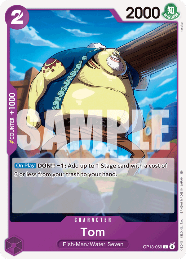 Tom OP13-069, the C printing from OP-13 of the One Piece Card Game