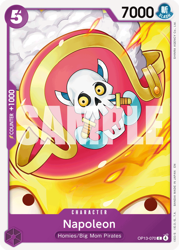 Napoleon OP13-070, the C printing from OP-13 of the One Piece Card Game