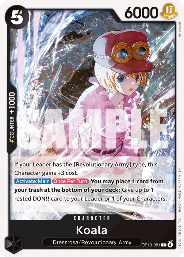 Koala OP13-081, the C printing from OP-13 of the One Piece Card Game