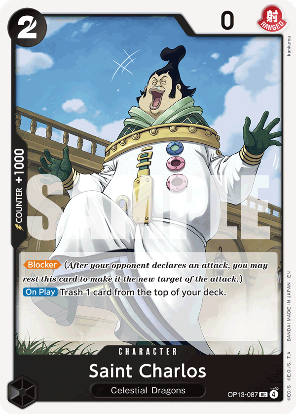 Saint Charlos OP13-087, the UC printing from OP-13 of the One Piece Card Game