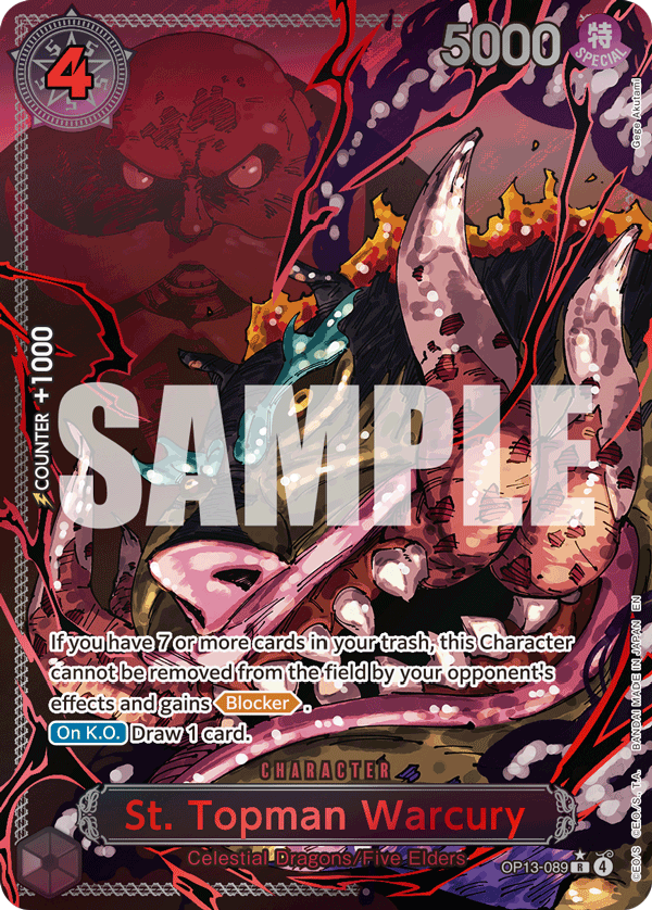 St. Topman Warcury OP13-089, the R printing from OP-13 of the One Piece Card Game