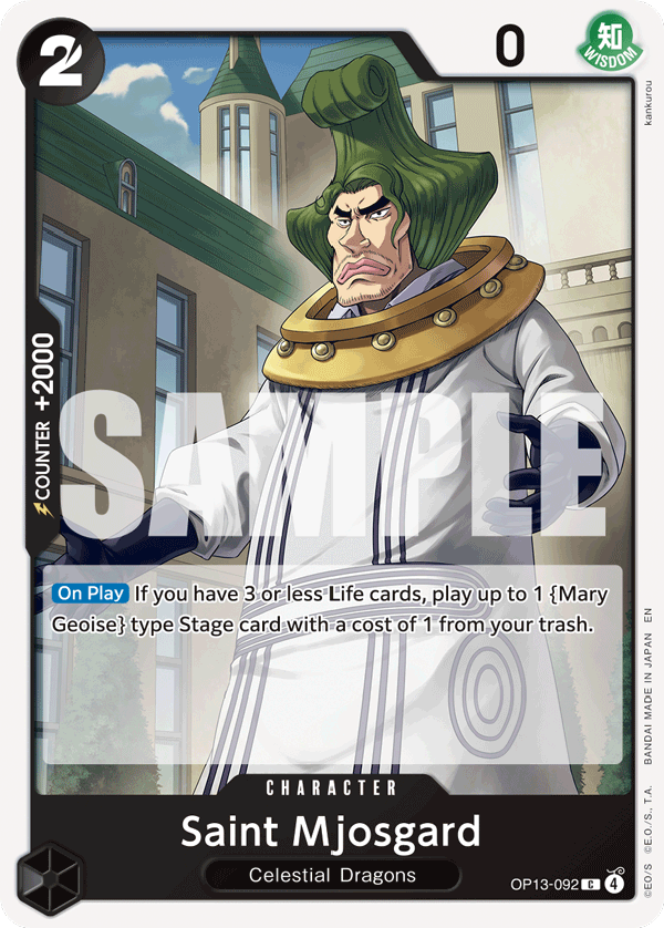 Saint Mjosgard OP13-092, the C printing from OP-13 of the One Piece Card Game