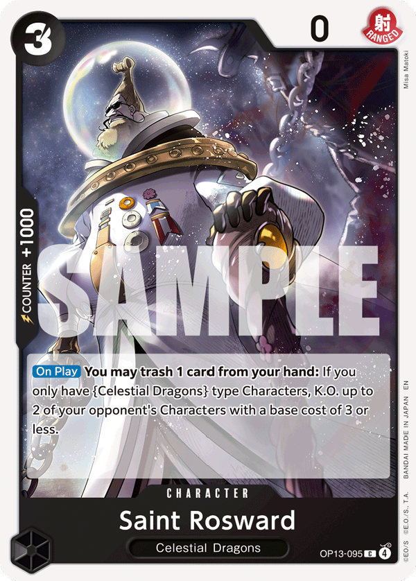 Saint Rosward OP13-095, the C printing from OP-13 of the One Piece Card Game