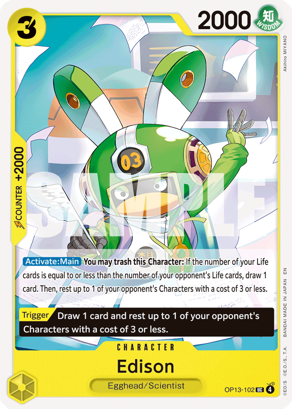 Edison OP13-102, the UC printing from OP-13 of the One Piece Card Game