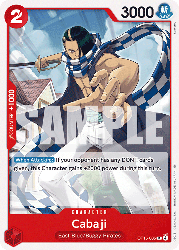 Cabaji OP15-005, the C printing from OP-15 of the One Piece Card Game