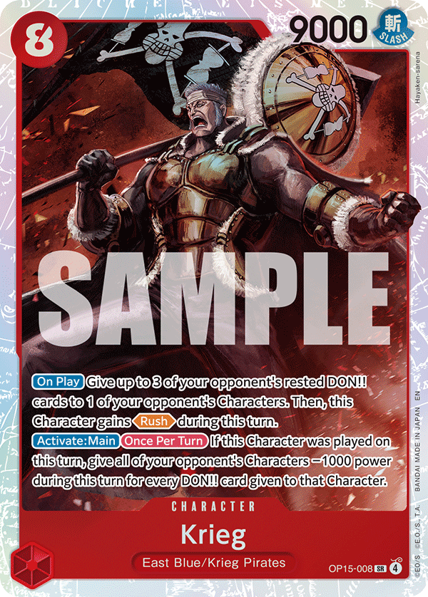 Krieg OP15-008, the SR printing from OP-15 of the One Piece Card Game