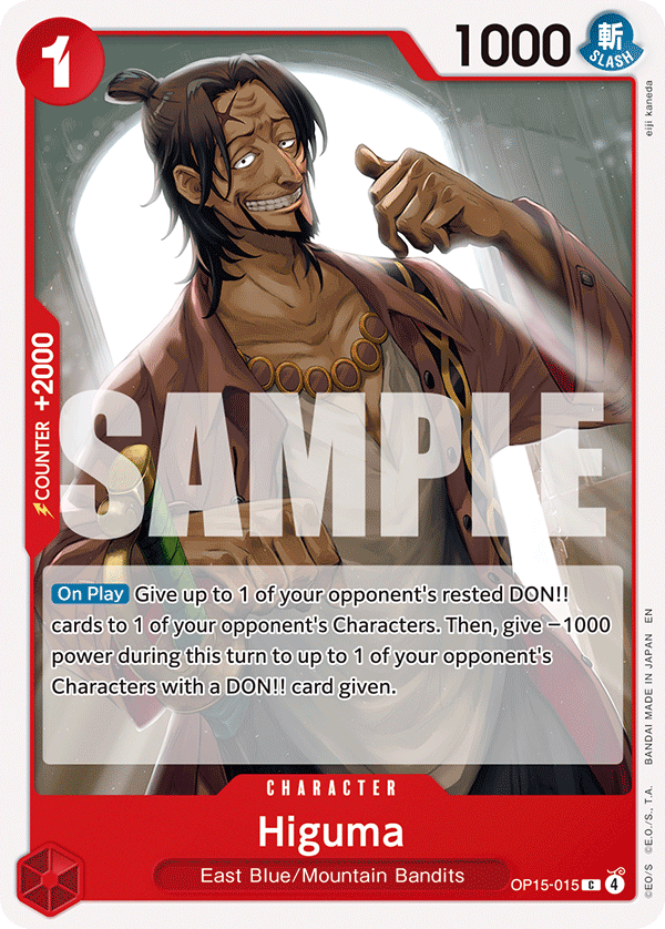 Higuma OP15-015, the C printing from OP-15 of the One Piece Card Game