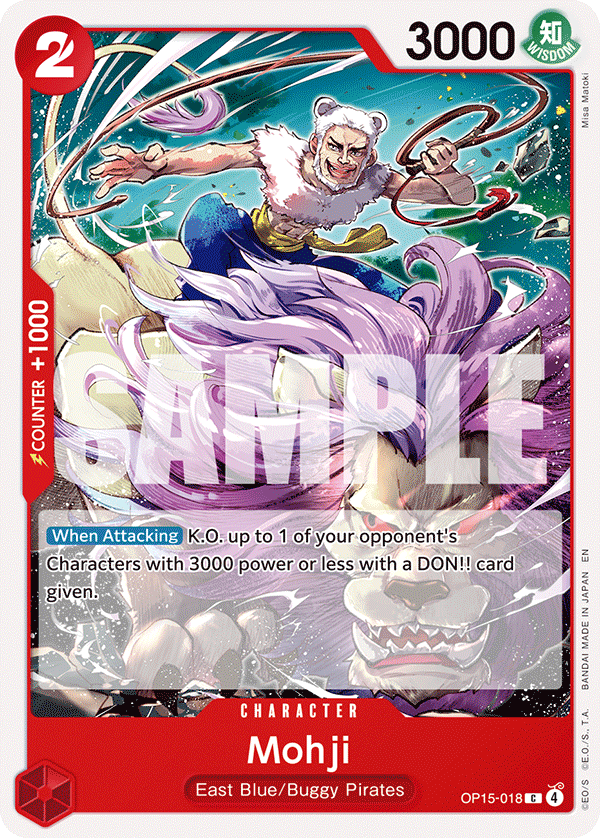 Mohji OP15-018, the C printing from OP-15 of the One Piece Card Game