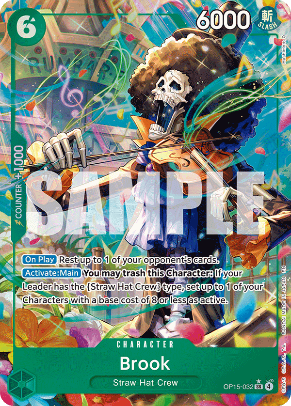Brook (OP15-032) OP15-032, the SR printing from OP-15 of the One Piece Card Game