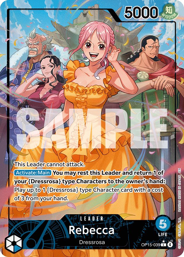 Rebecca (OP15-039) OP15-039, the L printing from OP-15 of the One Piece Card Game