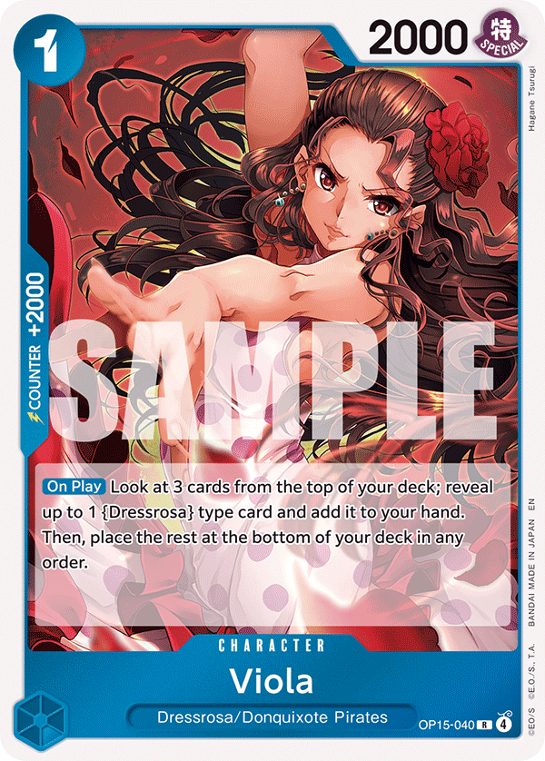 Viola OP15-040, the R printing from OP-15 of the One Piece Card Game