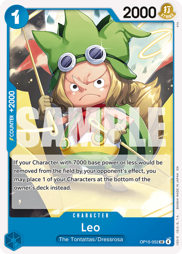 Leo OP15-052, the UC printing from OP-15 of the One Piece Card Game