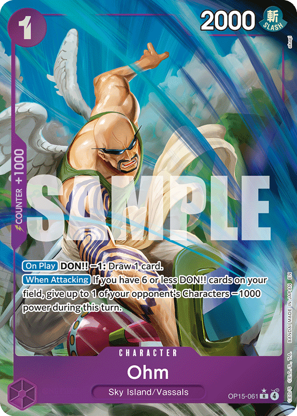 Ohm OP15-061, the R printing from OP-15 of the One Piece Card Game