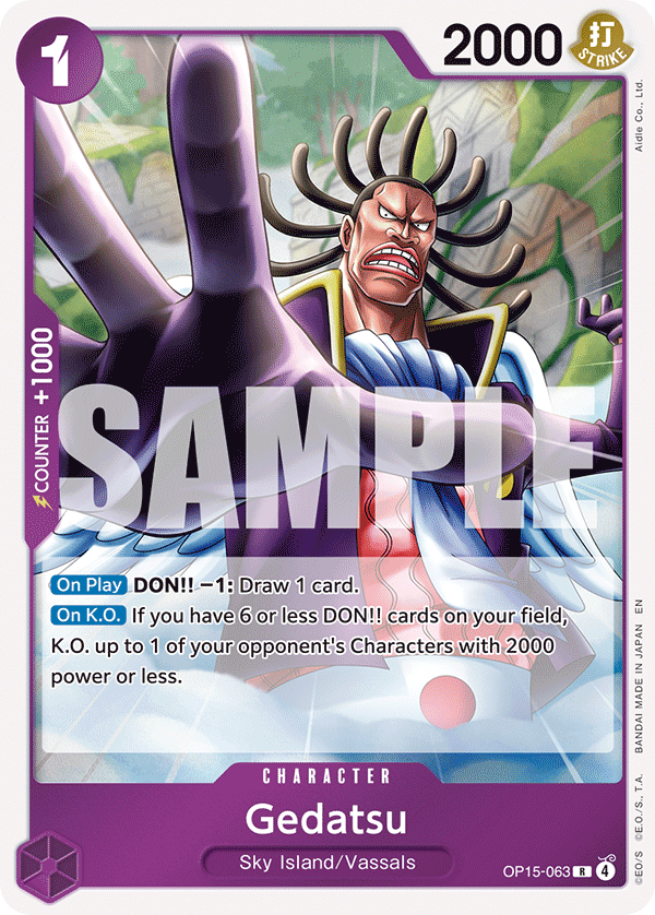 Gedatsu OP15-063, the R printing from OP-15 of the One Piece Card Game