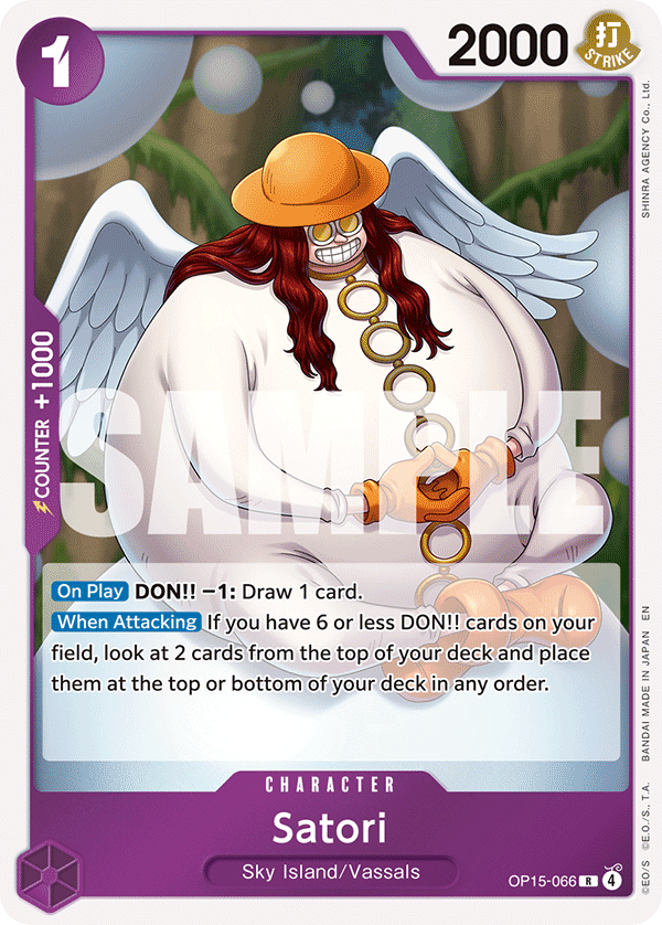 Satori OP15-066, the R printing from OP-15 of the One Piece Card Game