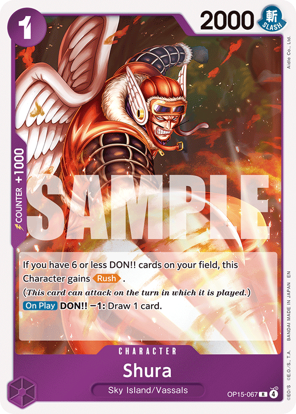 Shura OP15-067, the R printing from OP-15 of the One Piece Card Game