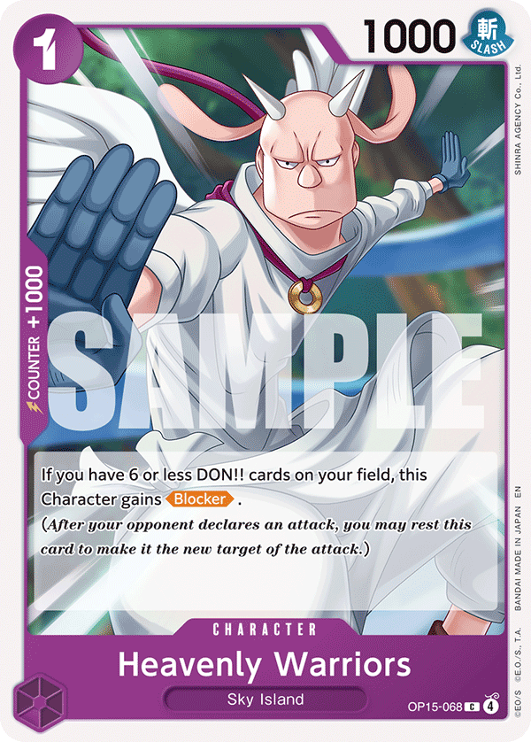 Heavenly Warriors OP15-068, the C printing from OP-15 of the One Piece Card Game
