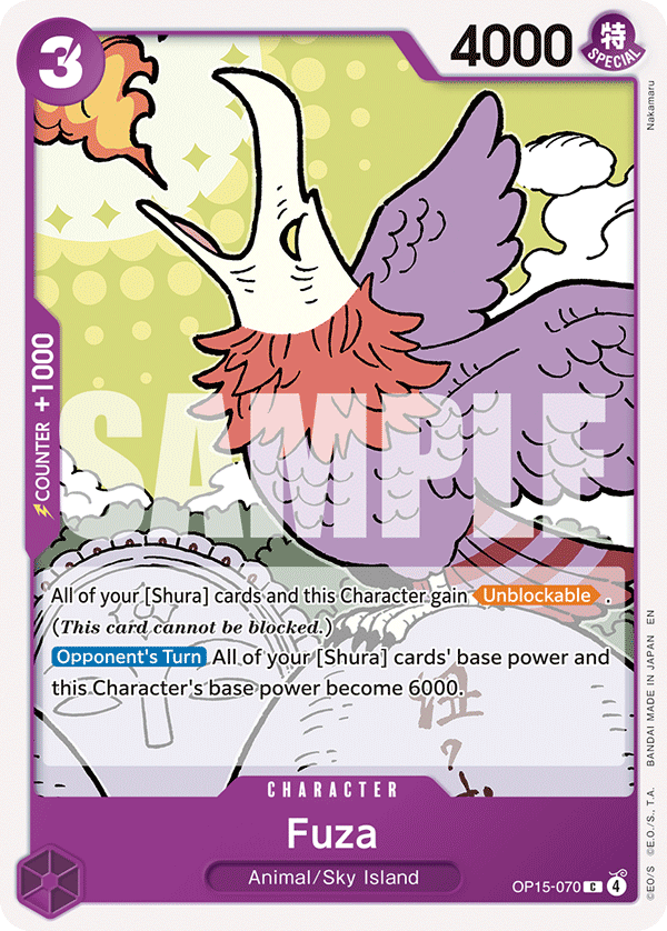 Fuza OP15-070, the C printing from OP-15 of the One Piece Card Game