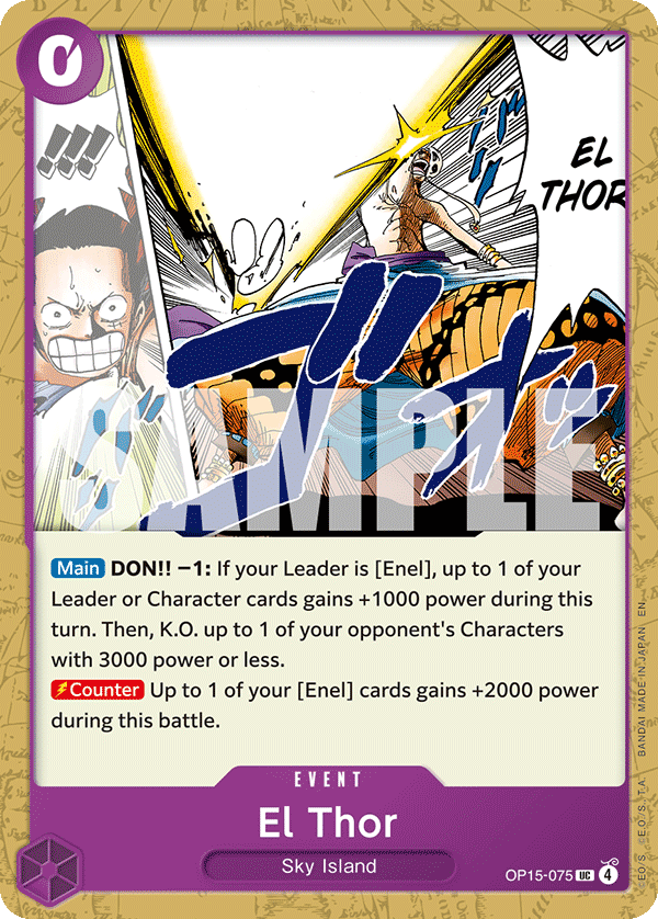 El Thor OP15-075, the UC printing from OP-15 of the One Piece Card Game