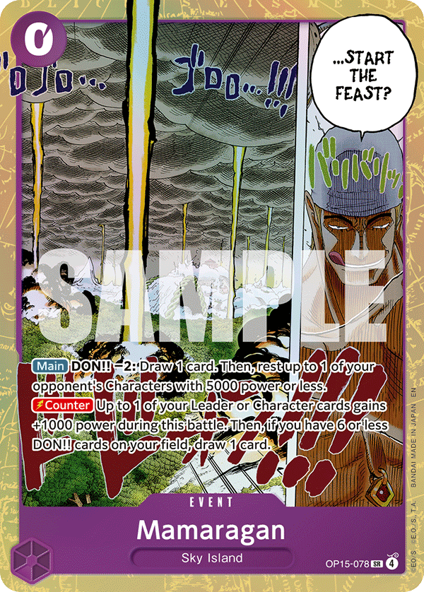 Mamaragan OP15-078, the SR printing from OP-15 of the One Piece Card Game
