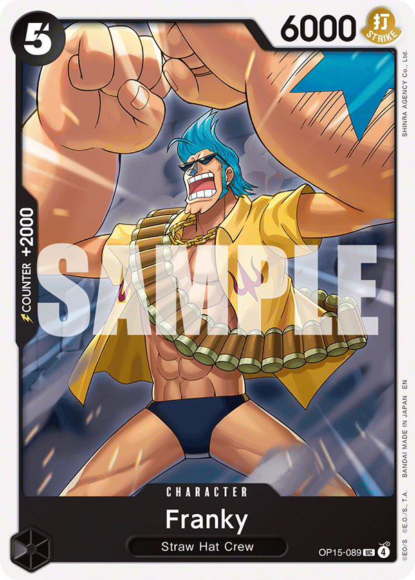 Franky OP15-089, the UC printing from OP-15 of the One Piece Card Game