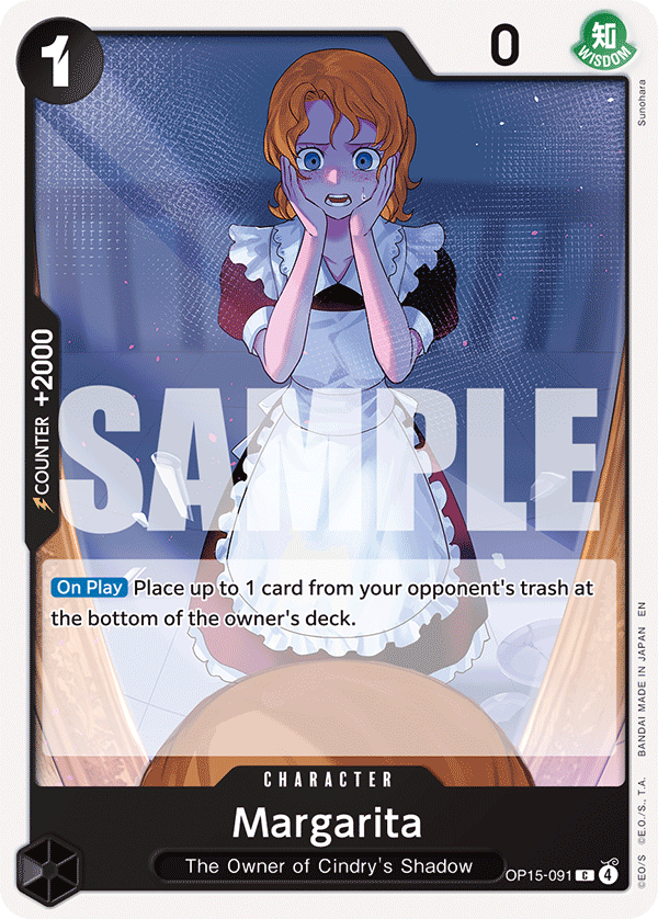 Margarita OP15-091, the C printing from OP-15 of the One Piece Card Game