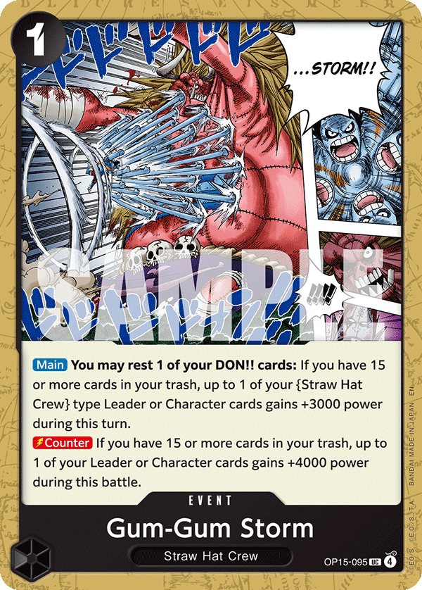 Gum-Gum Storm OP15-095, the UC printing from OP-15 of the One Piece Card Game