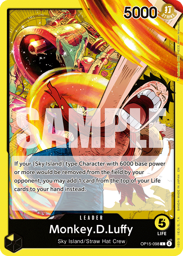 Monkey D. Luffy OP15-098, the L printing from OP-15 of the One Piece Card Game