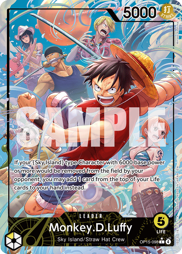 Monkey D. Luffy OP15-098, the L printing from OP-15 of the One Piece Card Game