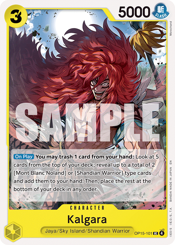Kalgara OP15-101, the UC printing from OP-15 of the One Piece Card Game