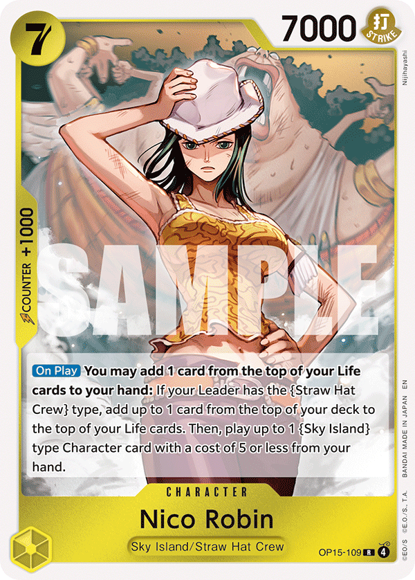 Nico Robin OP15-109, the R printing from OP-15 of the One Piece Card Game