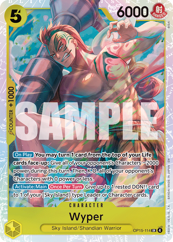 Wyper OP15-114, the SR printing from OP-15 of the One Piece Card Game